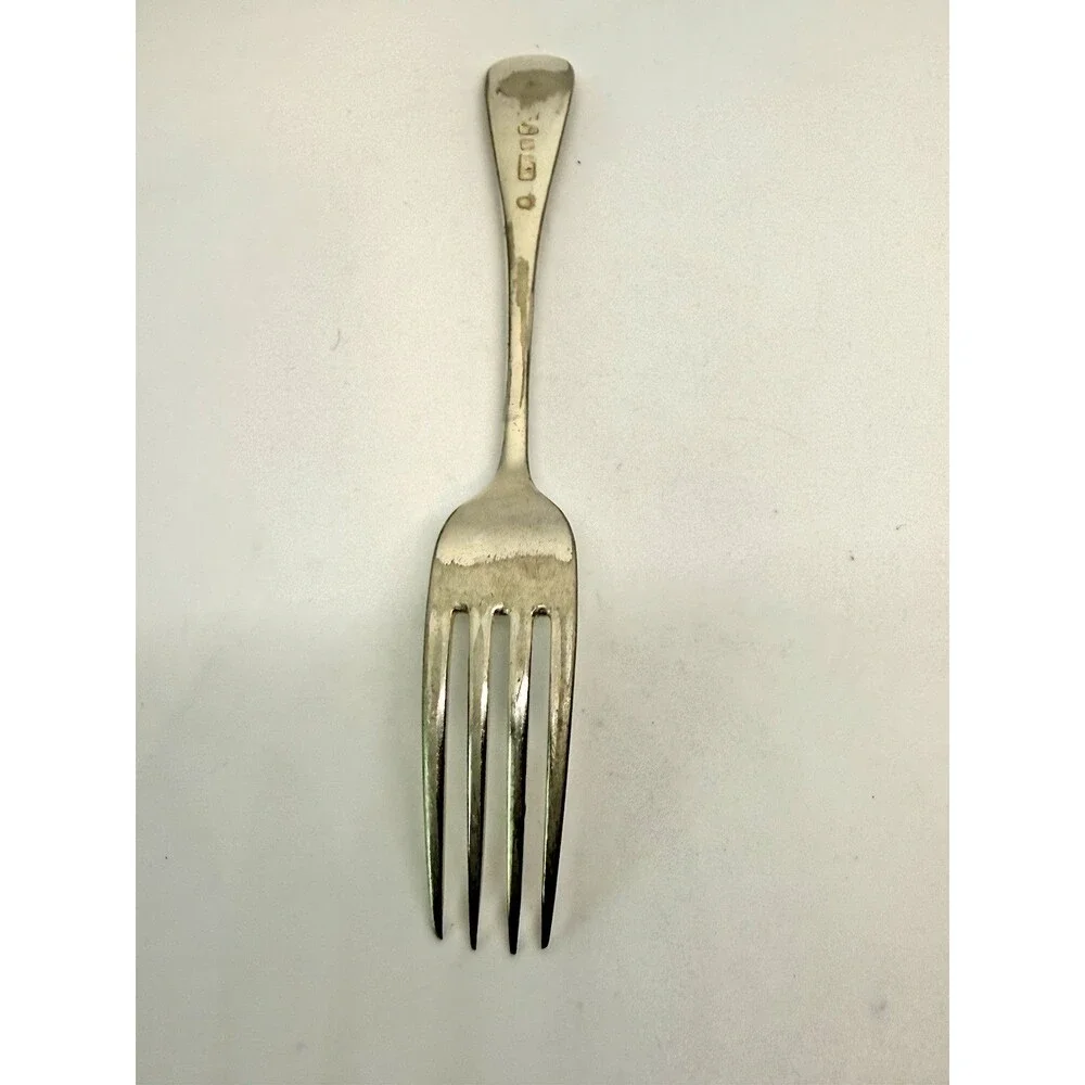 Antique MB S Electro Plated Table Dinner Fork Engraved Script Monogram M Vtg